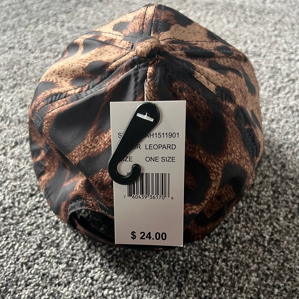 Leopard Print Baseball Cap - Brown & Black - Picture 4 of 4